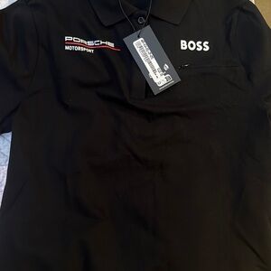 Boss Black Polo Shirt with Porsche Motorsport Logo